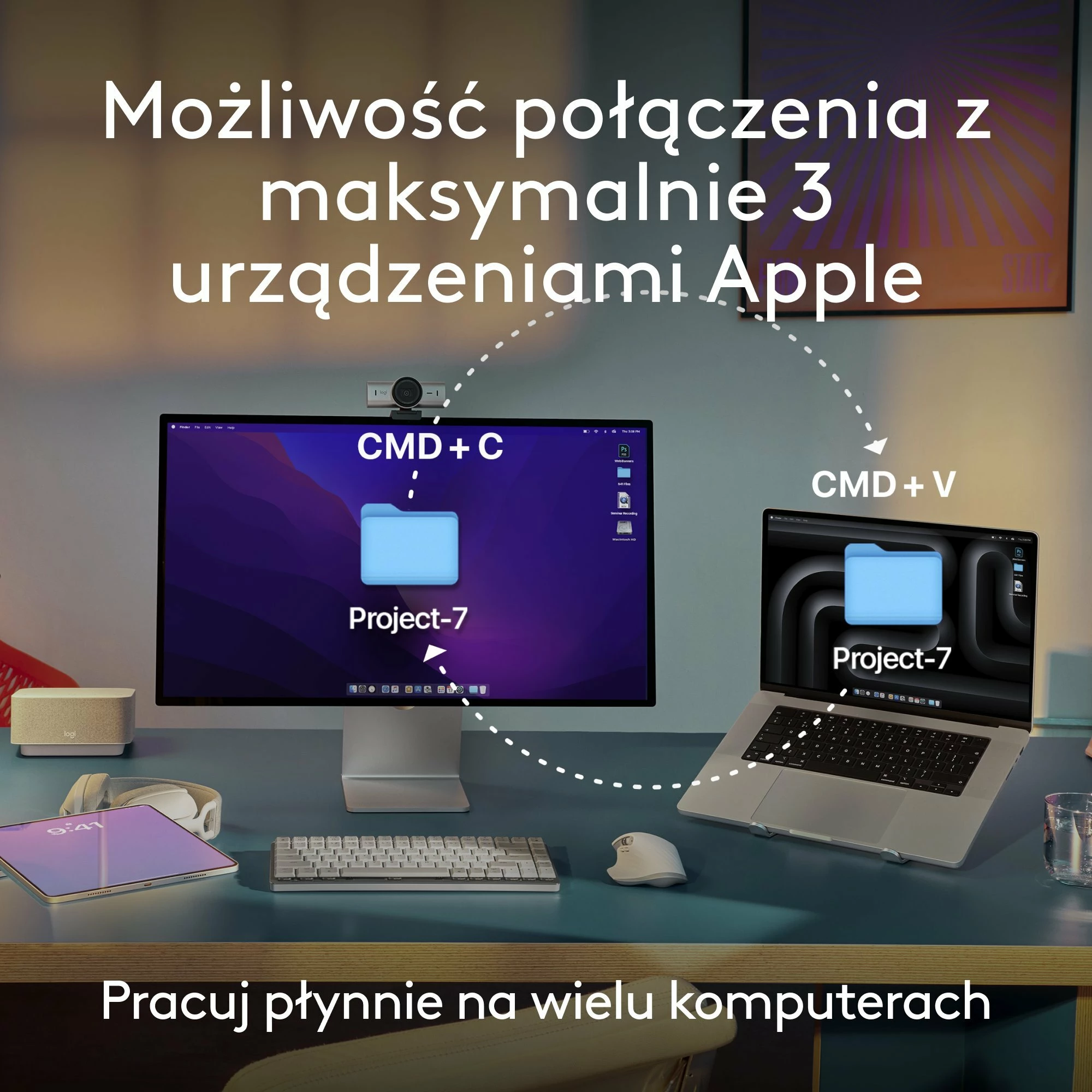 Maus Logitech MX Anywhere 3S për Mac 910-006947, wireless Bluetooth, 8000 DPI, USB-C, 6 butona, Space Gray