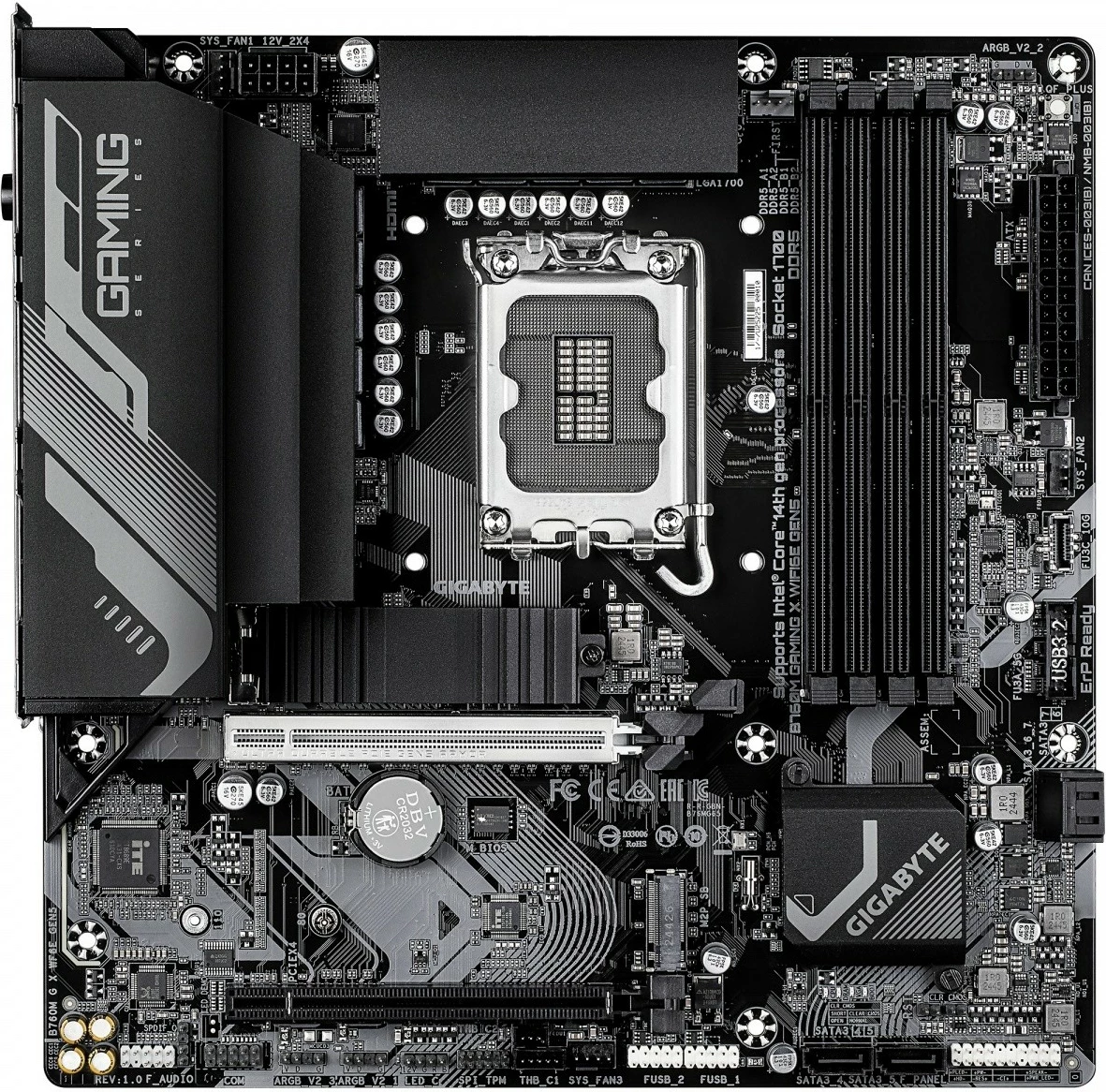 Pllakë amë, Gigabyte, B760M Gaming X WiFi 6E GEN5, Intel B760, LGA1700, 4x DDR5, PCIe 5.0, mATX