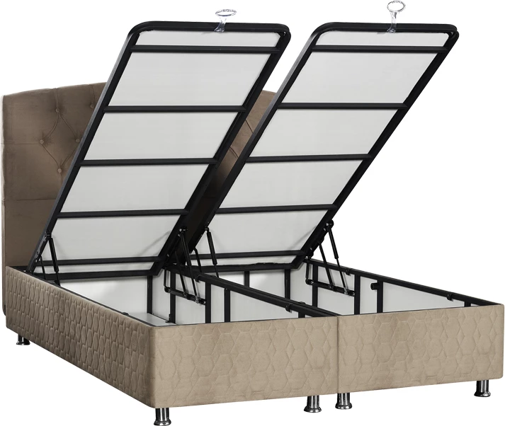 Krevat dopio me hapësirë ruajtëse, ngjyrë kafe, 160x200cm