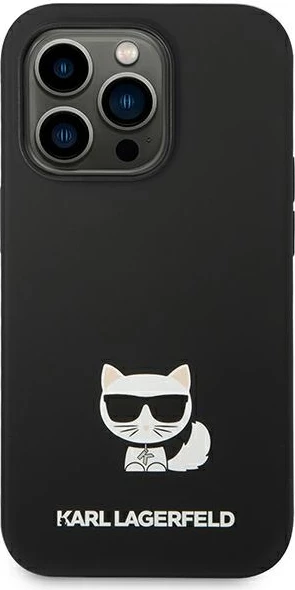 Mbështjellës Karl Lagerfeld KLHCP14XSLCTBK për iPhone 14 Pro Max, silikon, Choupette, zi