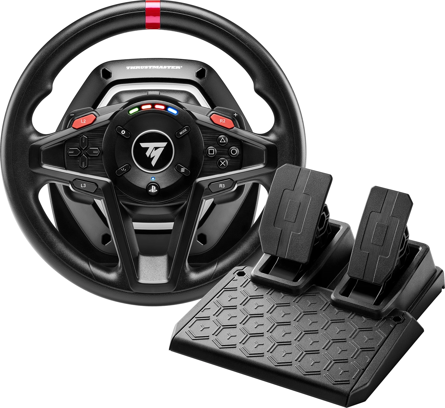 Volan dirkal Thrustmaster T128-P, Force Feedback Hybrid Drive, USB Type-C (EU plug), me pedale T2PM 2-pedale, PS5/PS4/PC, i zi