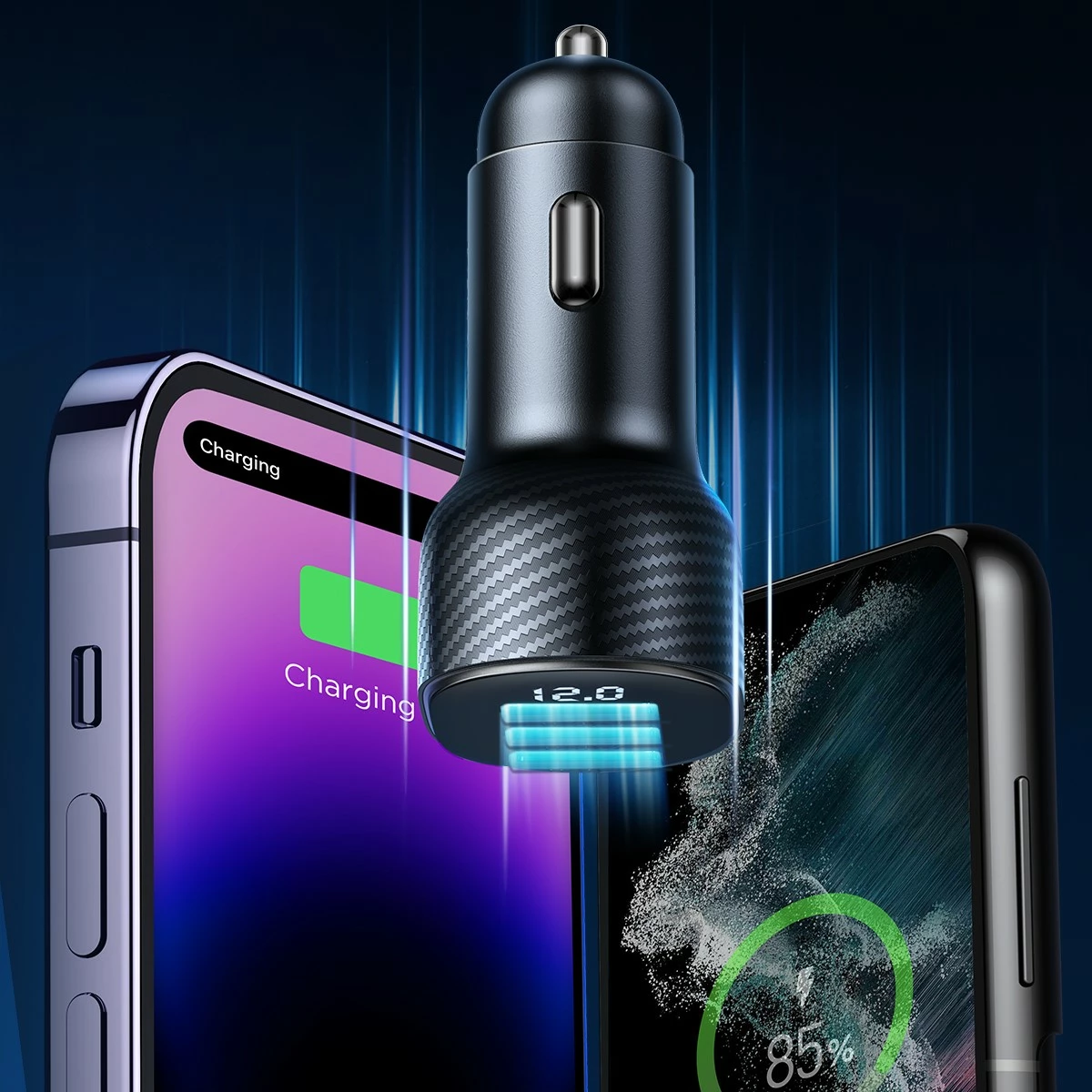 Karikues veture Joyroom JR-CCD03, 3x USB-A, 3.4A, me ekran, zi