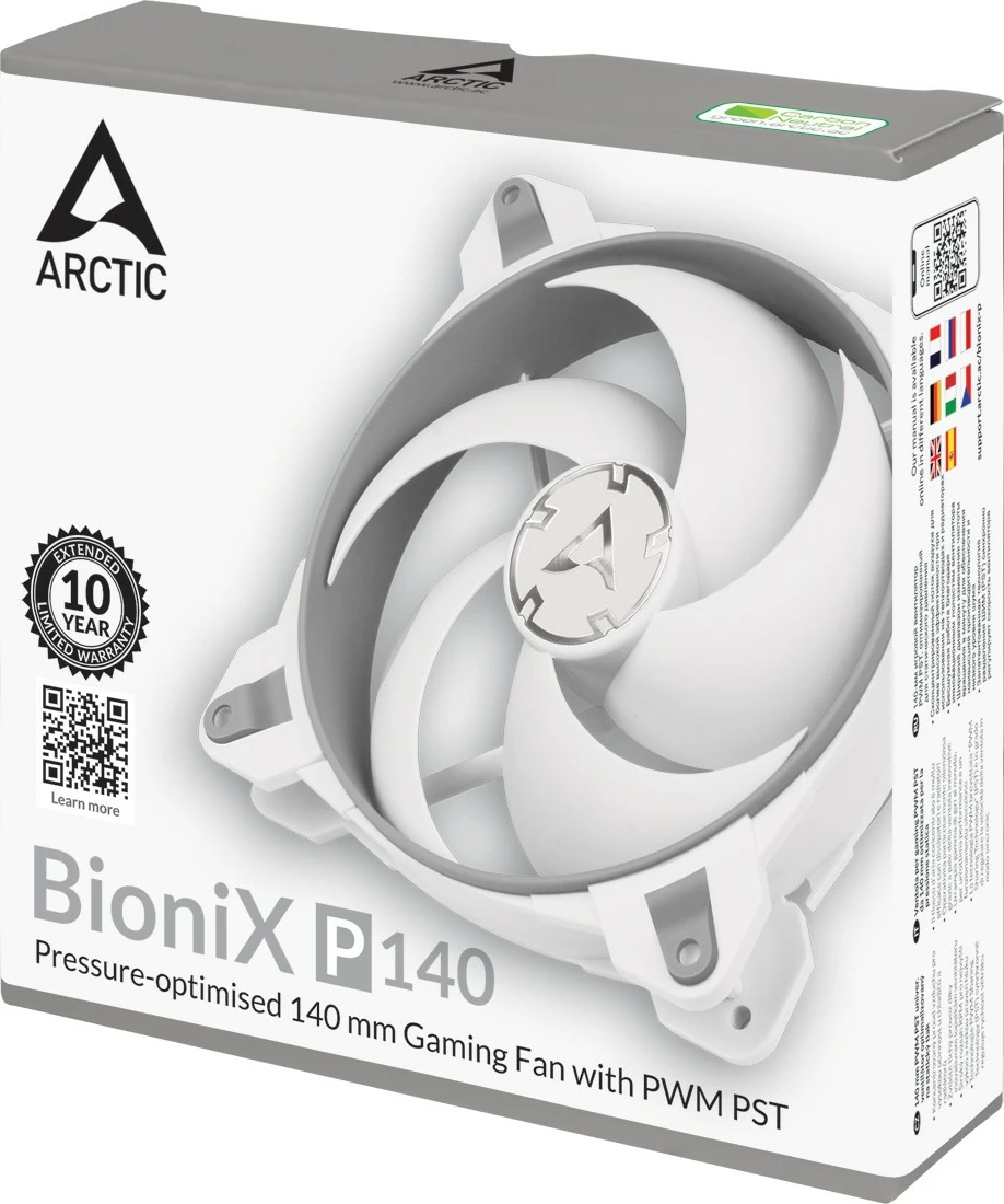 Ventilator kase ARCTIC BioniX P140, 140mm, PWM PST, gri/bardhë