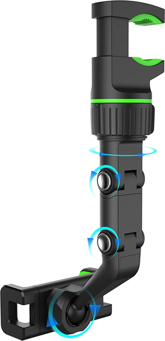 Mbështjellës për celular Hurtel, për pasqyrë të makinës, i rregullueshëm, i zi/gjelbër
