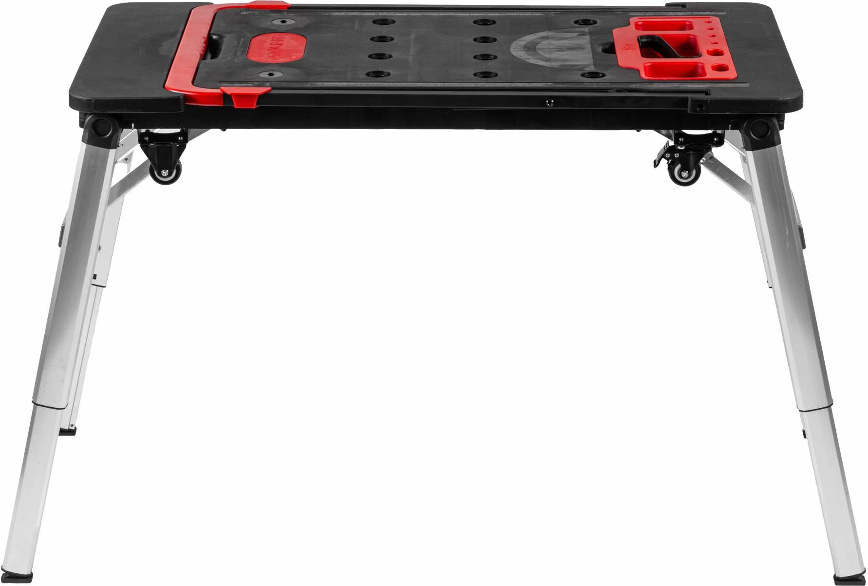 Tavolinë pune multifunksionale PROLINE 62001, 7-në-1, 1390 x 590 x 780 mm, e palosshme, me rrota, zi/kuqe