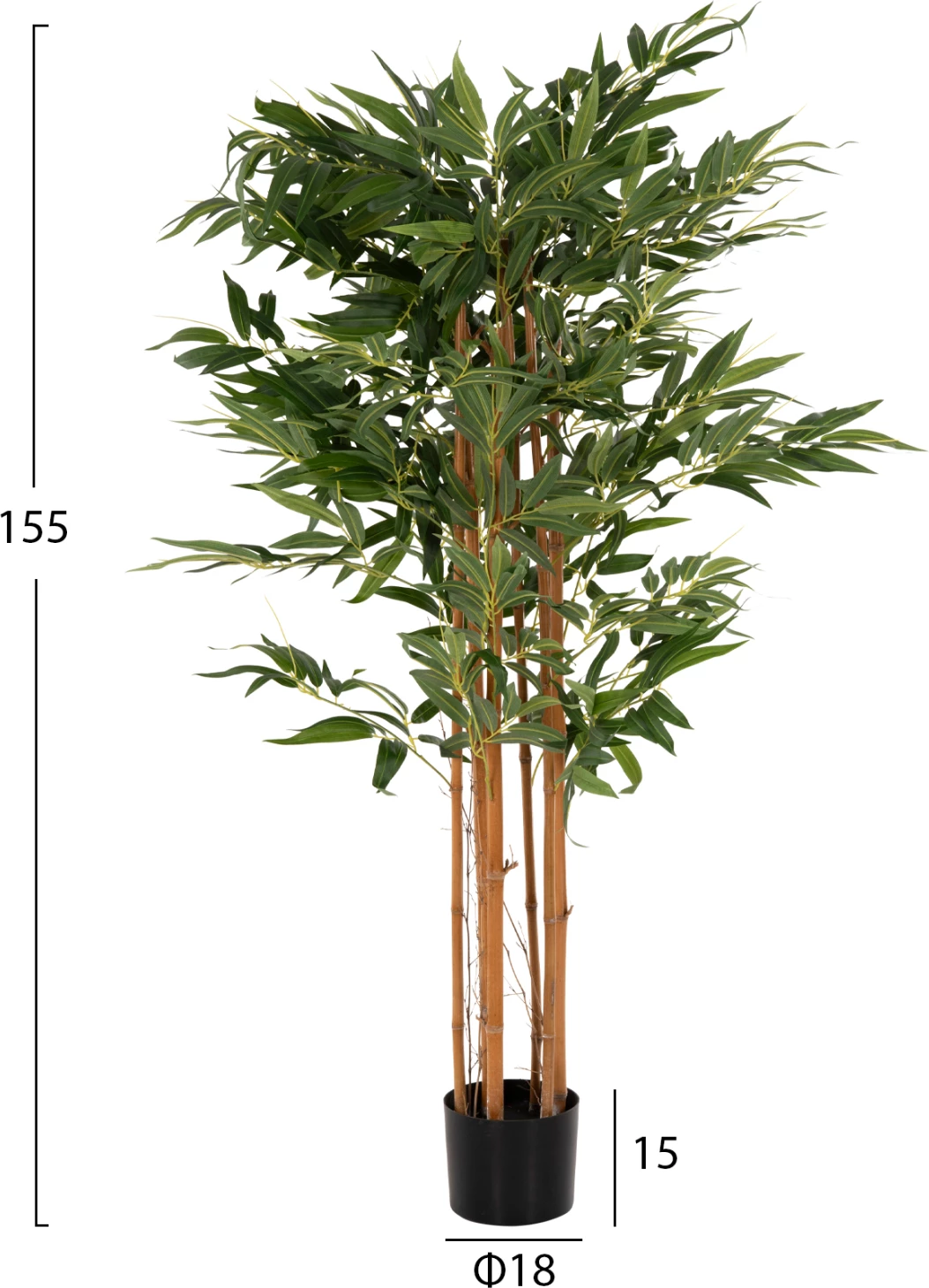 Bimë dekorative sintetike në vazo, FH4003, pemë bambu, 155H cm