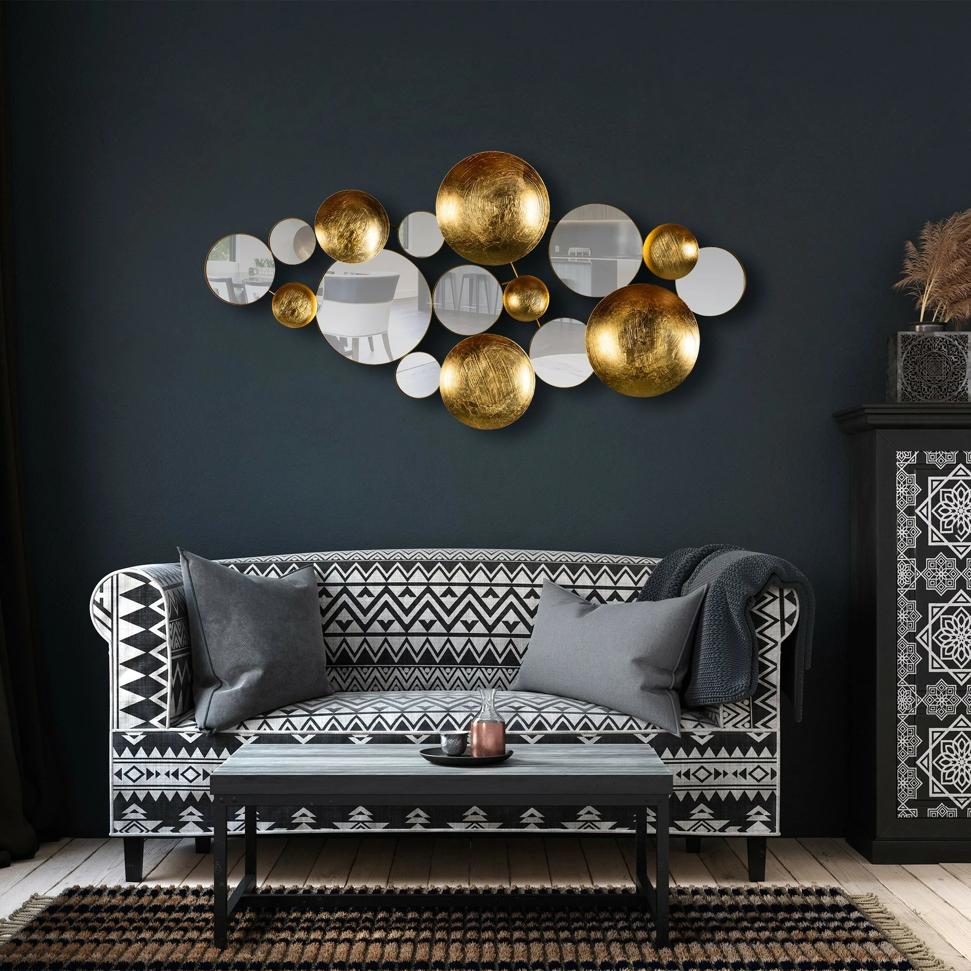 Aksesor dekorativ metalik për mur, Wallity Infinity, shumëngjyrësh