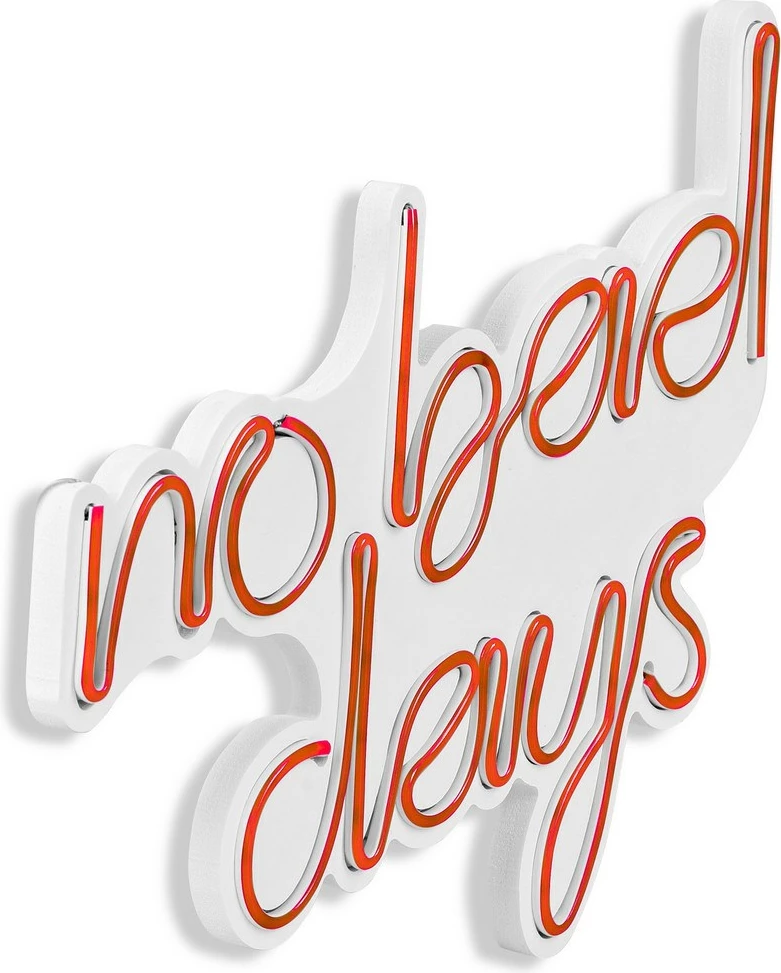 Dritë dekorative LED për mur, plastikë, 'no bad days', ngjyrë e kuqe