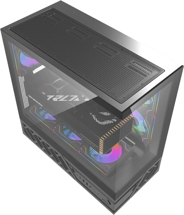 Kasë DarkFlash DS950 ATX/M-ATX/ITX Midi Tower, tempered glass, pa ventilatorë, e zezë