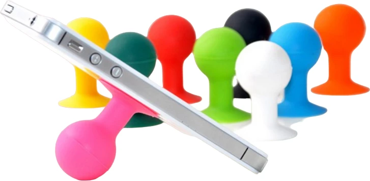 Mbajtës telefoni Hurtel me kokë të rrumbullakët, silikon, kaltër