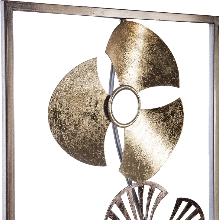 Dekor muri Blomma metalik ngjyrë ari antik 31x3.5x90cm