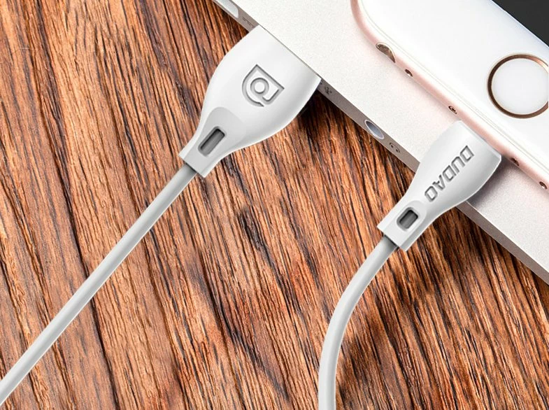 Kabllo Dudao L4L, USB në Lightning, 1m, 2.4A, e bardhë