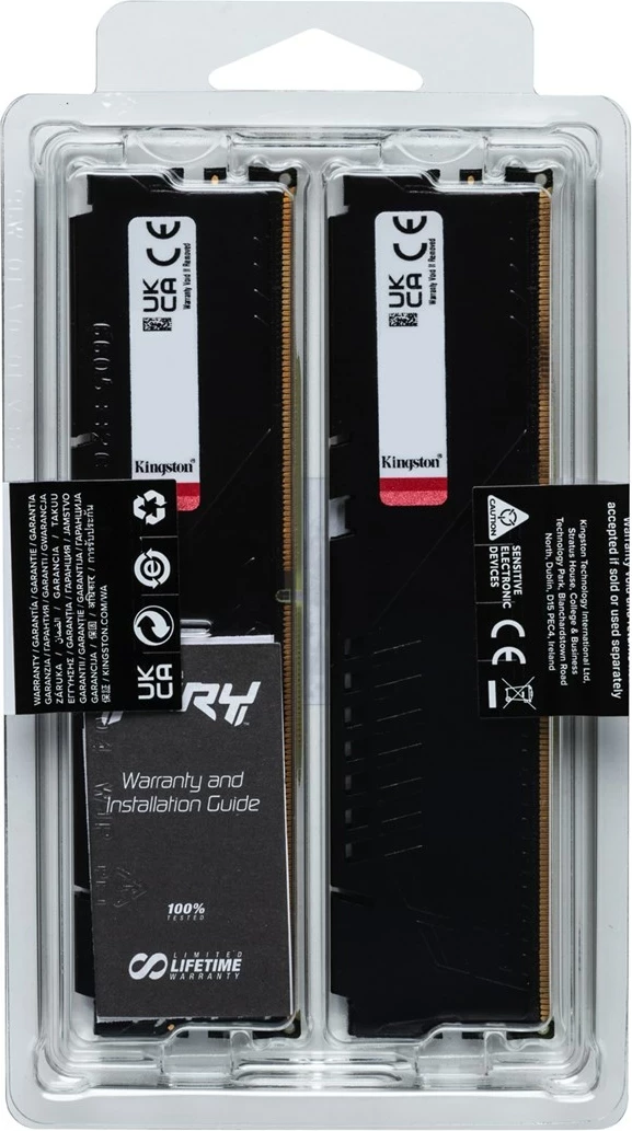 RAM Memorje Kingston FURY Beast, 128GB (2x64GB), DDR5, 5600MT/s, CL36, me heatsink, E zezë