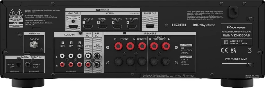 Receiver Pioneer VSX-535 DAB, i zi