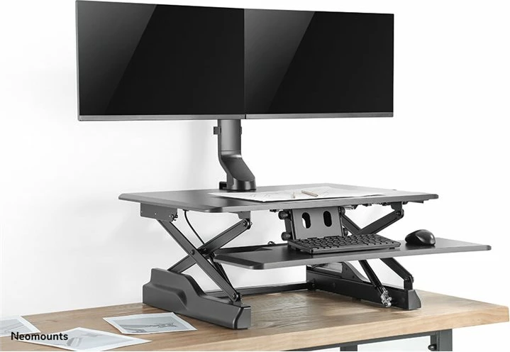Mbajtës tavoline për dy monitorë Neomounts FPMA-D860DBLACK, i zi