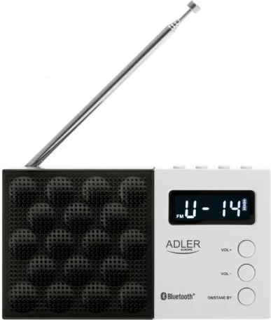 Radio digjitale Adler AD1908 me Bluetooth, USB/SD, e zezë/bardhë