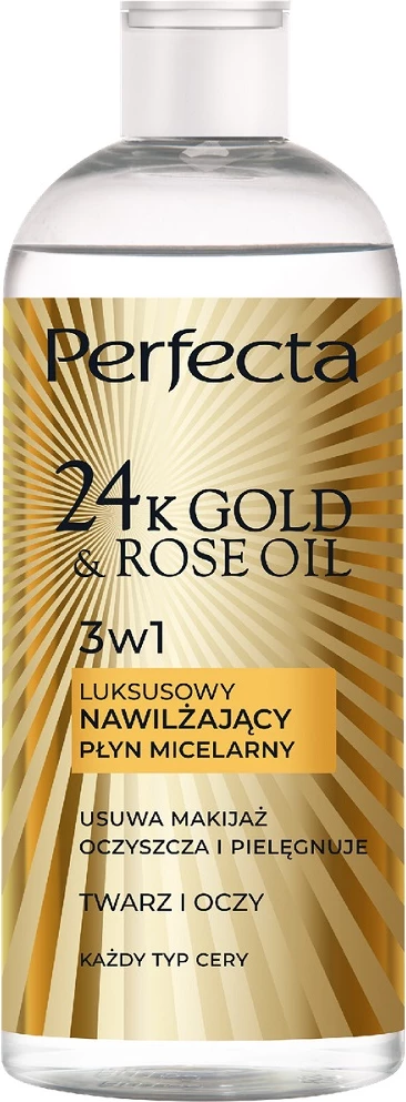 Ujë micelar për femra Perfecta 24K Gold & Rose Oil Luxury Moisturizing, 400ml