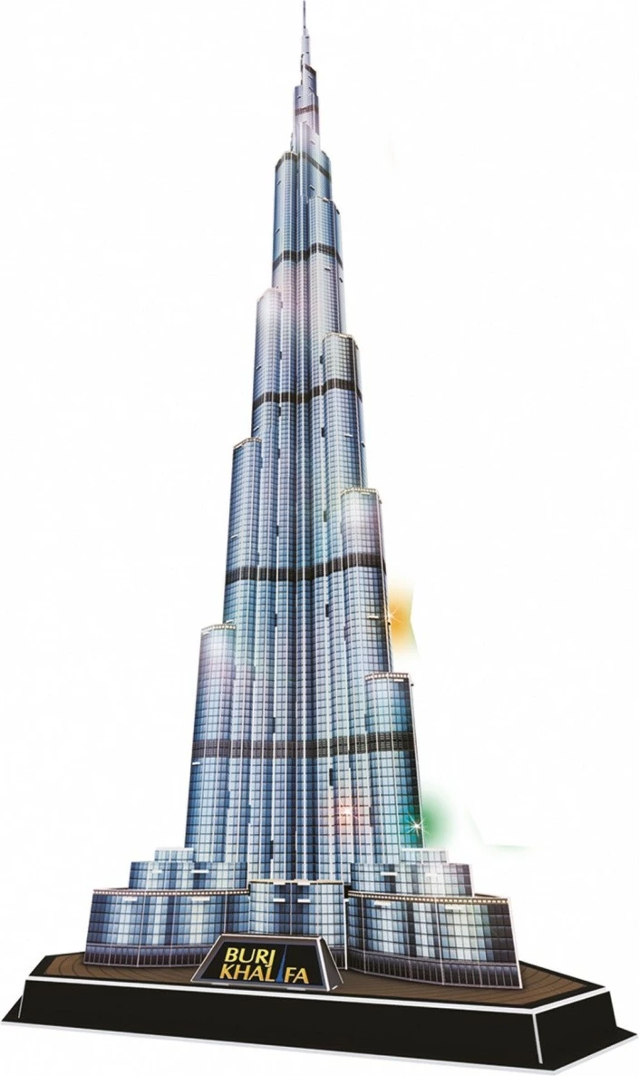 Puzzle 3D Cubic Fun Burj Khalifa me drita LED, 136 pjesë