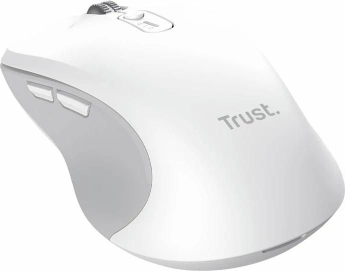 Maus Trust Ferro 25674, wireless, Bluetooth/USB, 3200 DPI, 9 butona, i bardhë