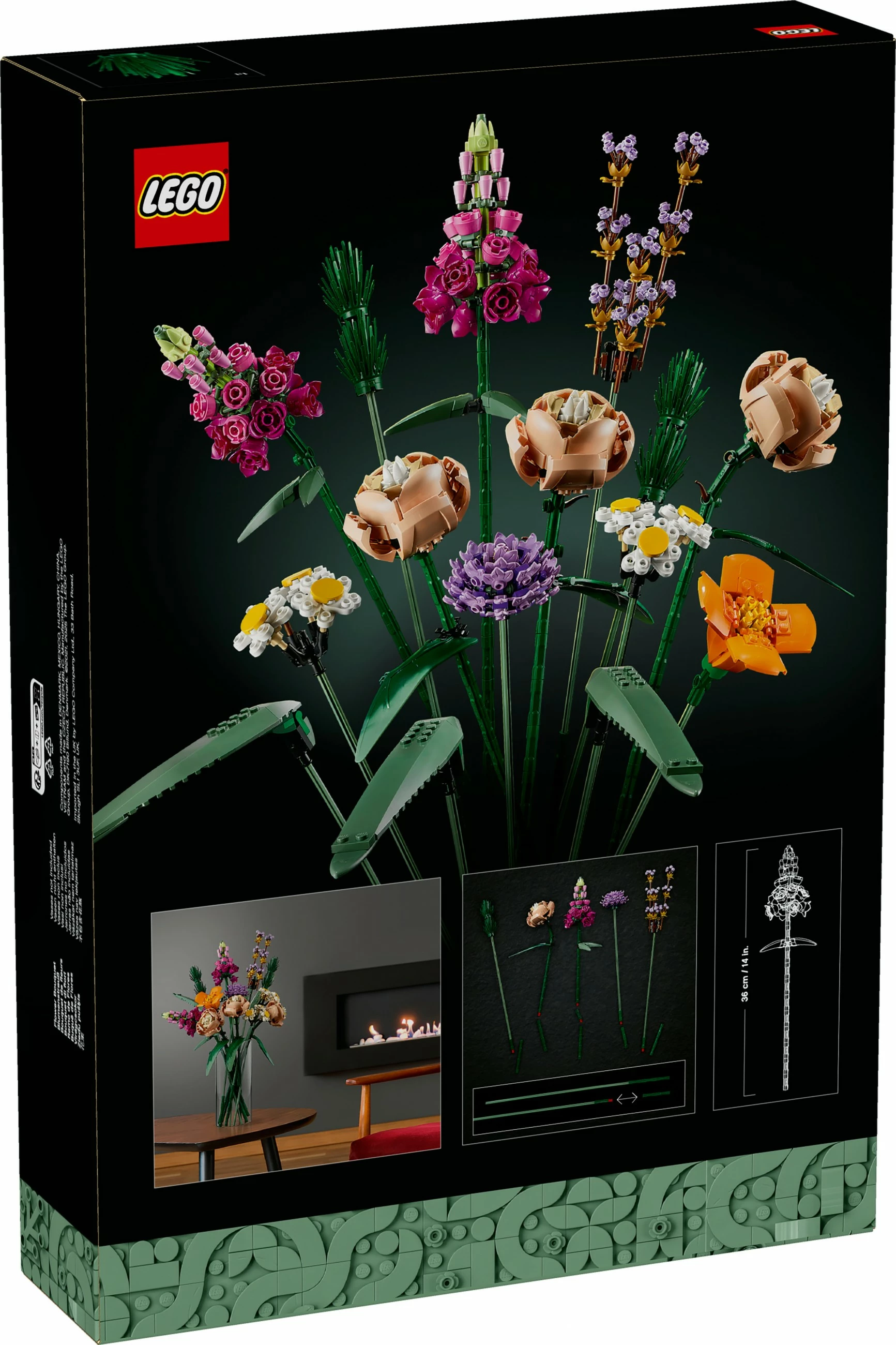 Set ndërtimi LEGO ICONS Flower Bouquet, 756 pjesë, shumëngjyrësh