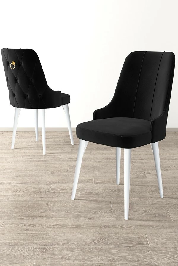 Set karrigash (6 copë) Hanah Home, Newa, e zezë dhe e bardhë