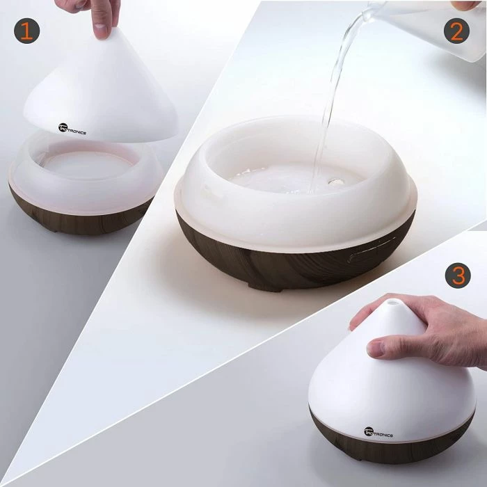 Diffuzer vajrash esencial ultrasonik TaoTronics TT-AD002 300ml 13W, kafe