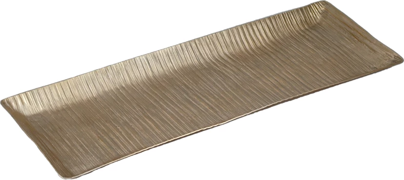 Tabaka dekorative, alumini, ngjyrë shampanjë, 50x19x2 cm