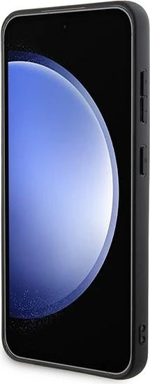 Mbështjellës DKNY Leather Checkered Mono Pattern & Printed Stripes për Samsung Galaxy S24, i zi