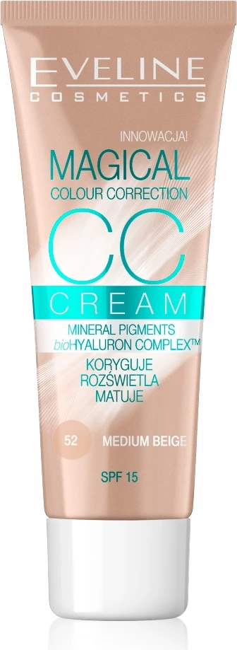 Fondatinë për femra Eveline Cosmetics Magical Colour Correction CC 52 Medium Beige 30ml