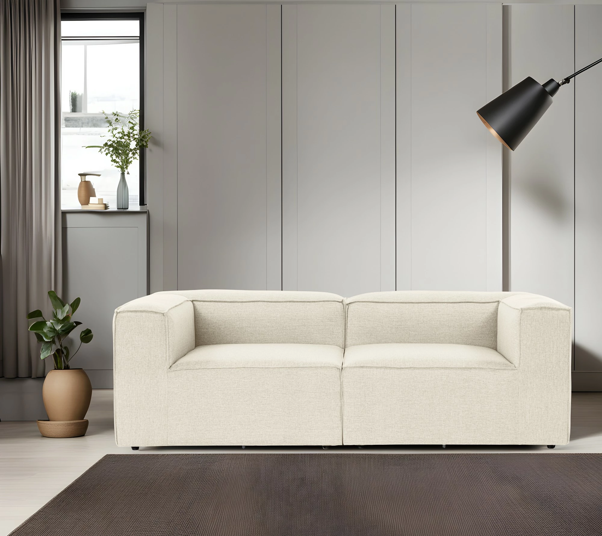 Divan dy ulëshe Atelier del Sofa, Fora 2, ngjyrë ecru