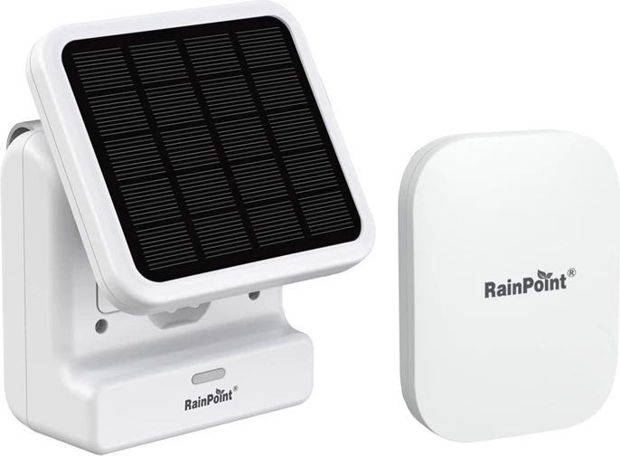 Komplet i mençur për ujitje me pompë uji solare RainPoint HTP115FR+HWG023WBRF, me gateway dhe aplikacion, Bardhë