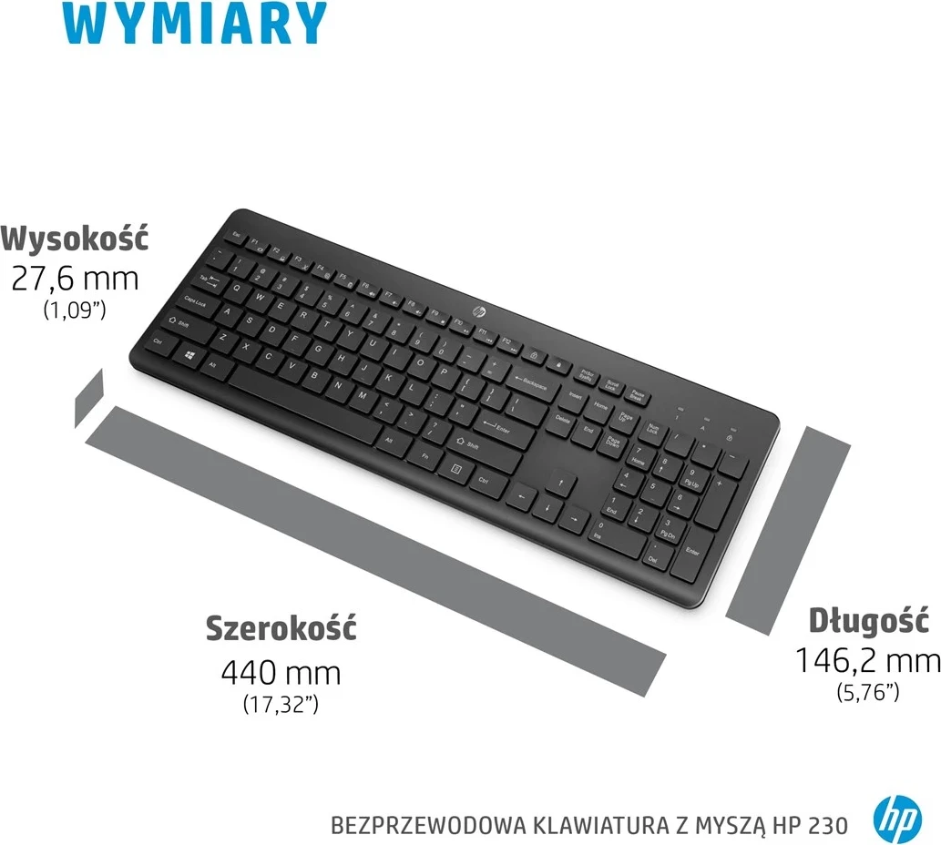 Maus dhe Tastaturë Wireless HP 230, e Zezë
