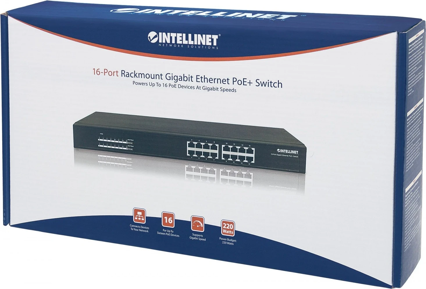 Switch Intellinet 560993, 16p Gigabit PoE