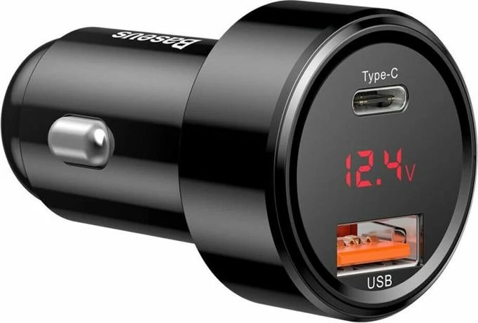 Karikues për veturë Baseus BS-C20C 45W 6A 1x USB-A 1x USB-C, i zi