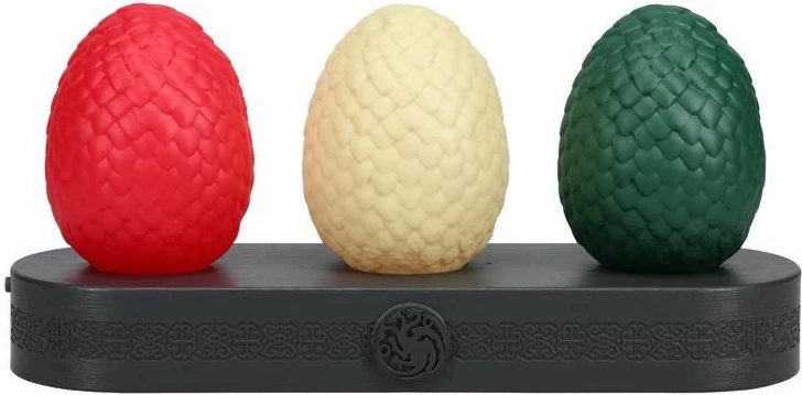 Llambë tavoline Paladone House of the Dragon Egg Light 30 cm, 3 mënyra ndriçimi, reagim me muzikë, USB/3x AAA, 3 vezë, shumëngjyrëshe