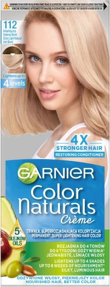 Krem ngjyrues për flokë për femra Garnier Color Naturals Creme 112 Arctic Silver Blonde, 1 copë