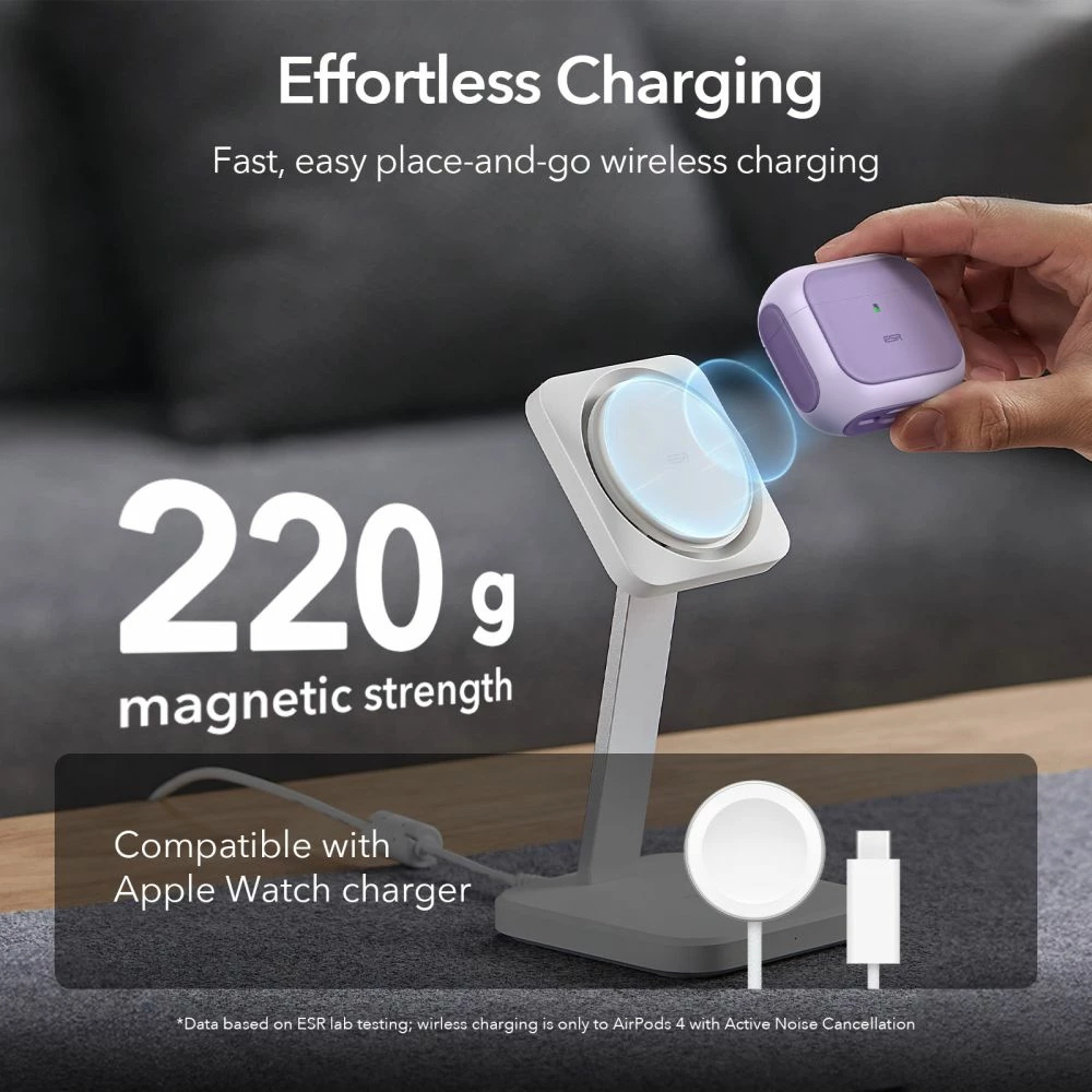 Mbështjellës ESR Orbit HaloLock për AirPods 4, MagSafe, vjollcë