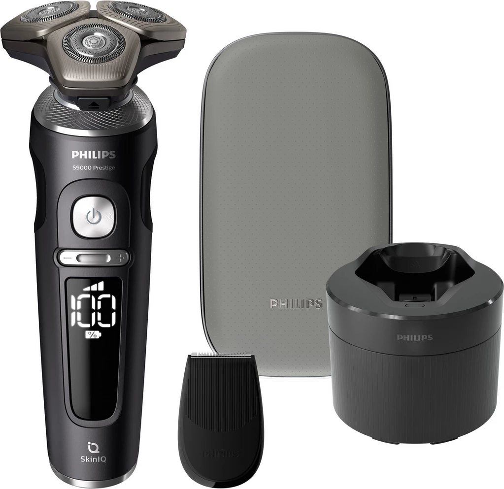 Makinë rroje, Philips, S9000 Prestige SP9840/32, elektrike me koka rrotulluese, ekran dixhital, pa kabllo, e zezë