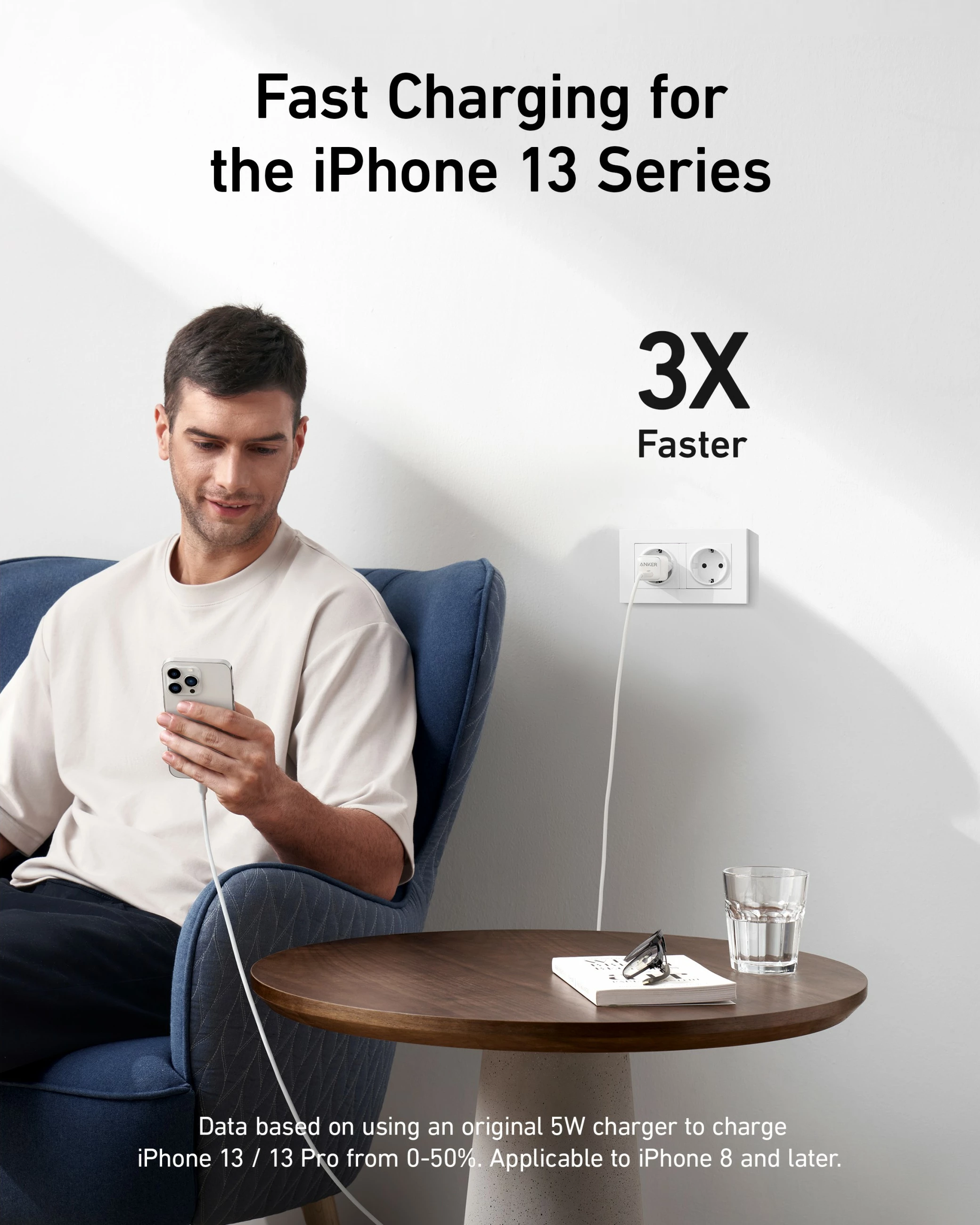 Karikues Anker 511 Nano Pro, USB, 20 W, Bardhë