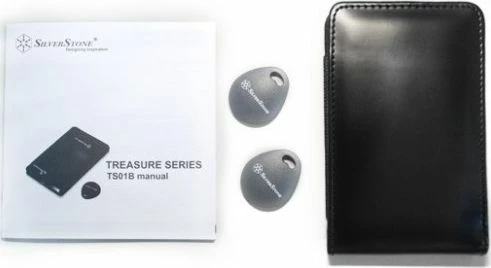 Kuti eksternale për HDD 2.5" SilverStone Treasure TS01B (SST-TS01B) USB 2.0/SATA III, e zezë, me RFID, set me 2 tag + këllëf lëkure