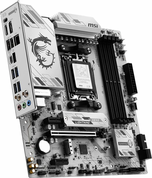Pllakë amë MSI B850M GAMING PLUS WIFI6E Micro-ATX AM5 DDR5 Wi‑Fi 6E, bardhë