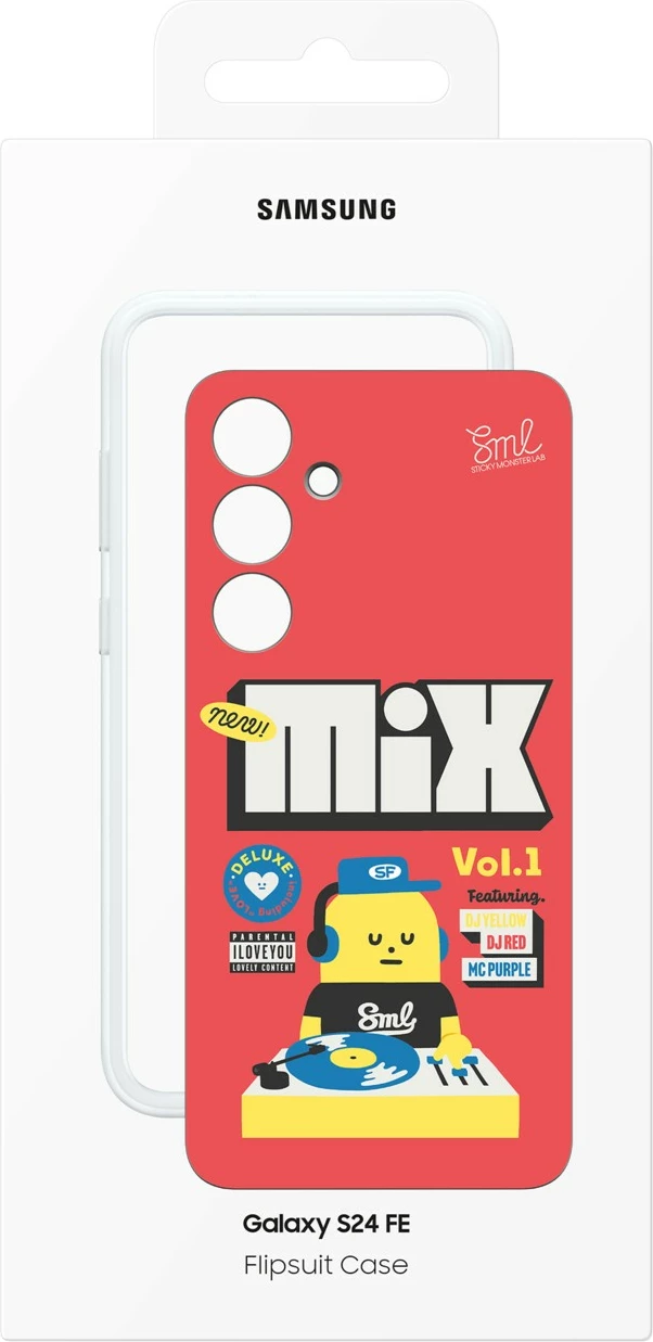 Mbështjellës Samsung Sticky Monster Lab Flipsuit për S24 FE, 17 cm (6.7"), e kuqe