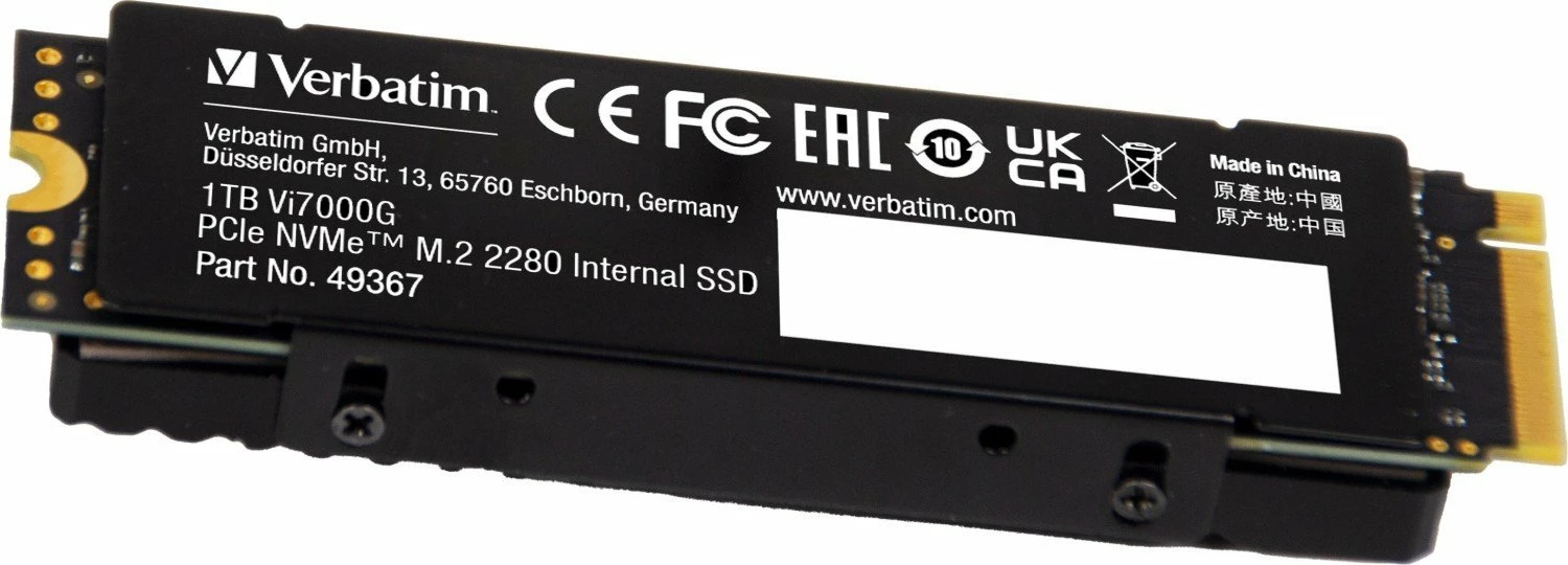 SSD Verbatim Vi7000 1TB M.2 2280 PCIe Gen4 NVMe me heatsink, e zezë