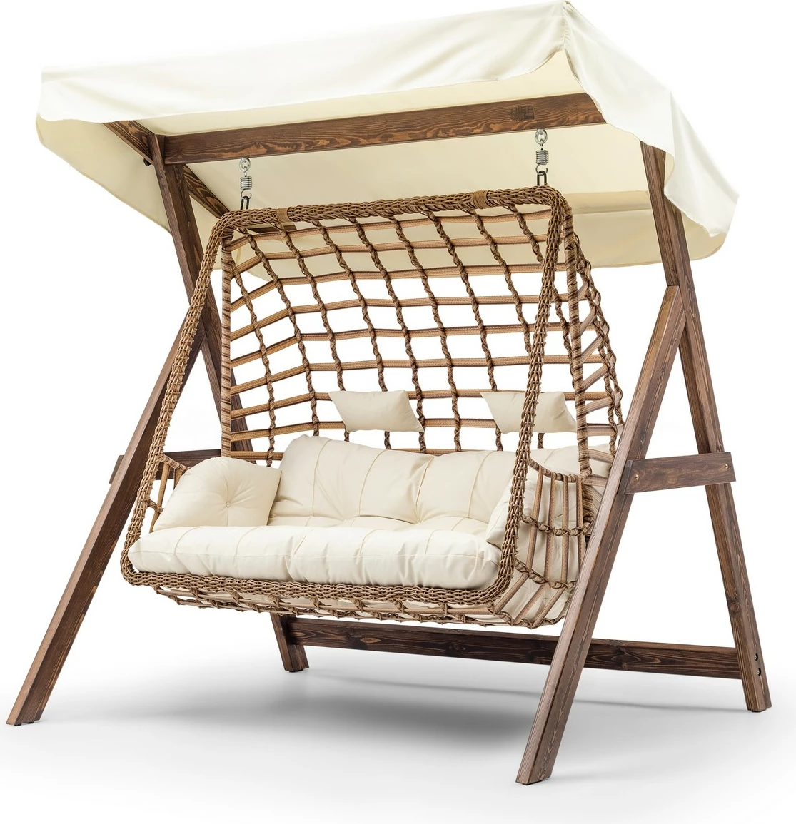 Karrige lëkundëse dyshe për kopsht, Skye Decor, Girne, krem