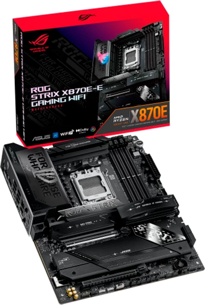 Pllakë amë ASUS ROG Strix X870E-E Gaming WiFi, AM5, ATX, DDR5, 5x M.2, 4x SATA, WiFi 7, 5GbE