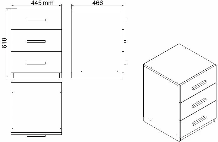 Set mobiljesh për zyre, ngjyrë e bardhë, Skye Decor, Vo13-W