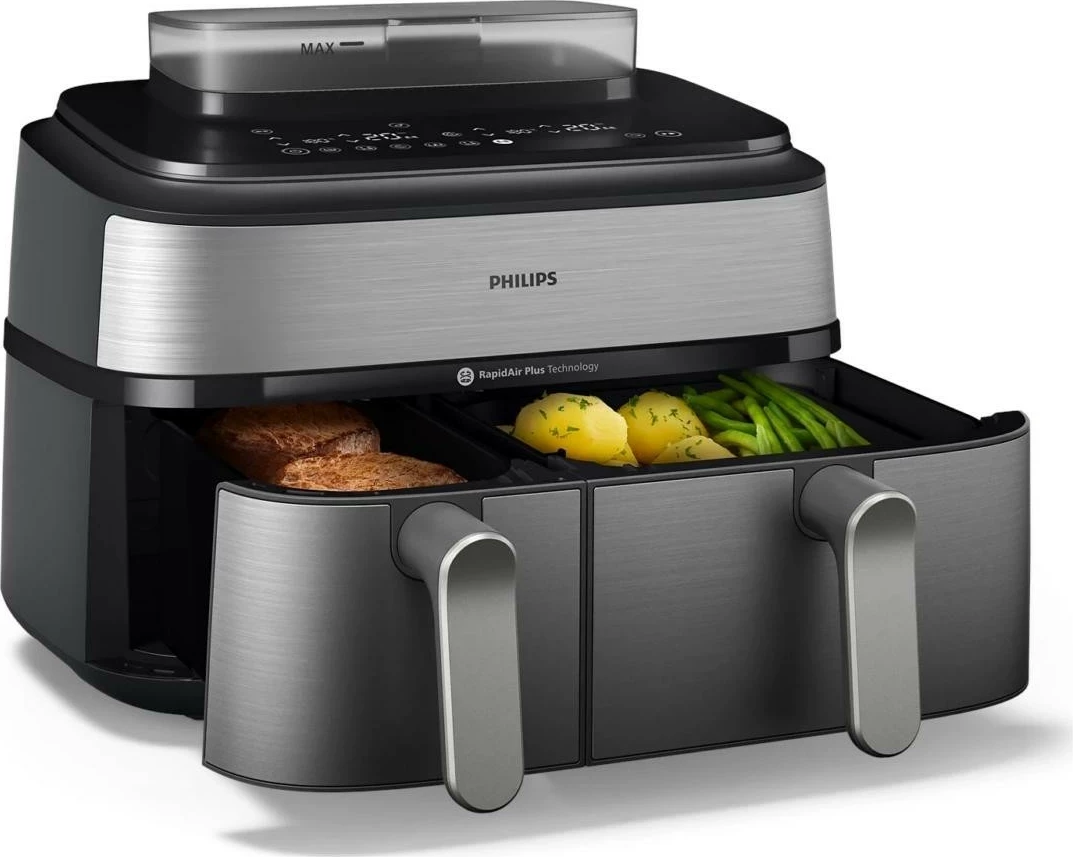 Fritezë ajri Philips NA555, 2 shporta, 1.5 kg, 2750W, argjendtë