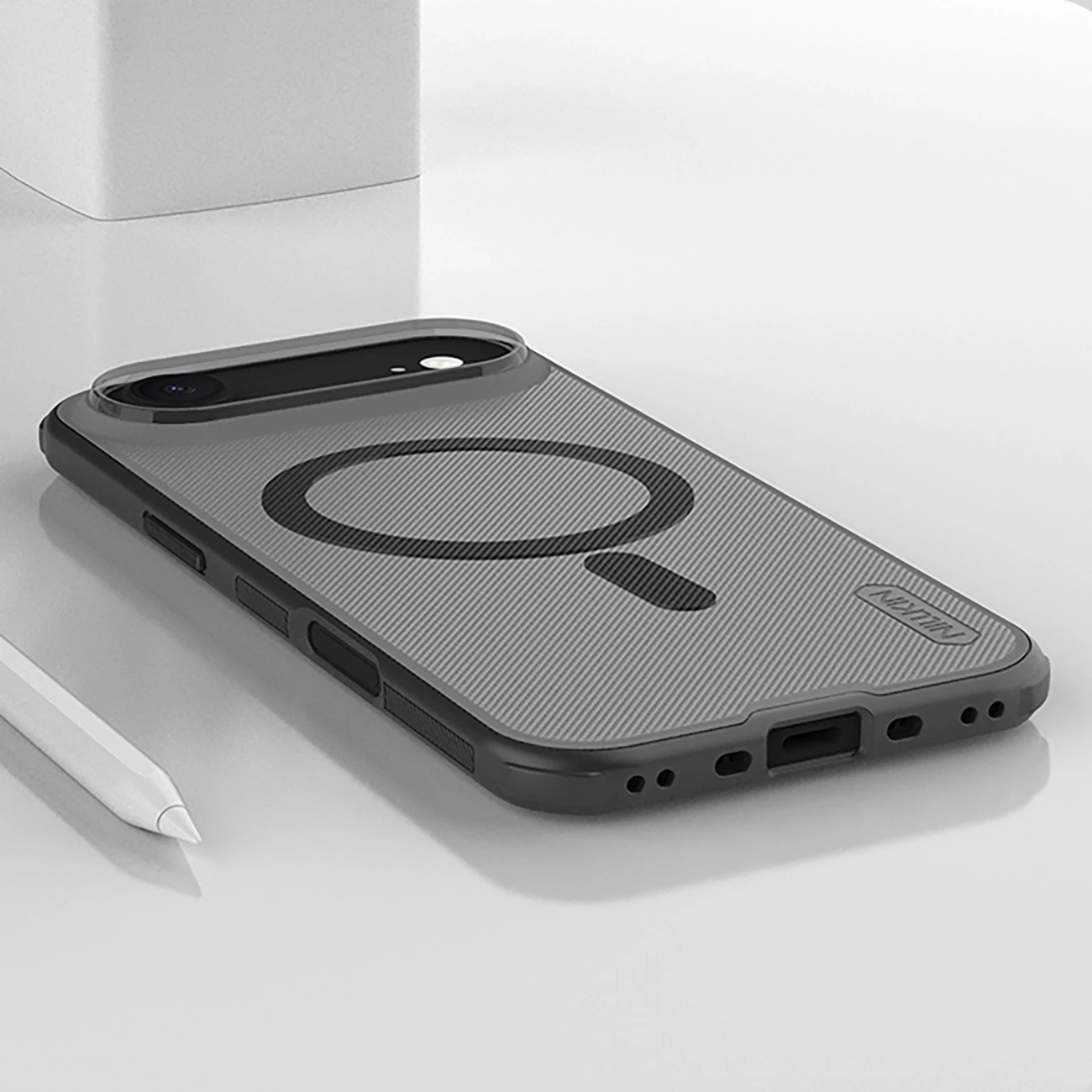 Mbështjellës, Nillkin, Super Frosted Shield Pro, për iPhone 17 Air, MagSafe kompatibil, PC+TPU, transparent e zezë