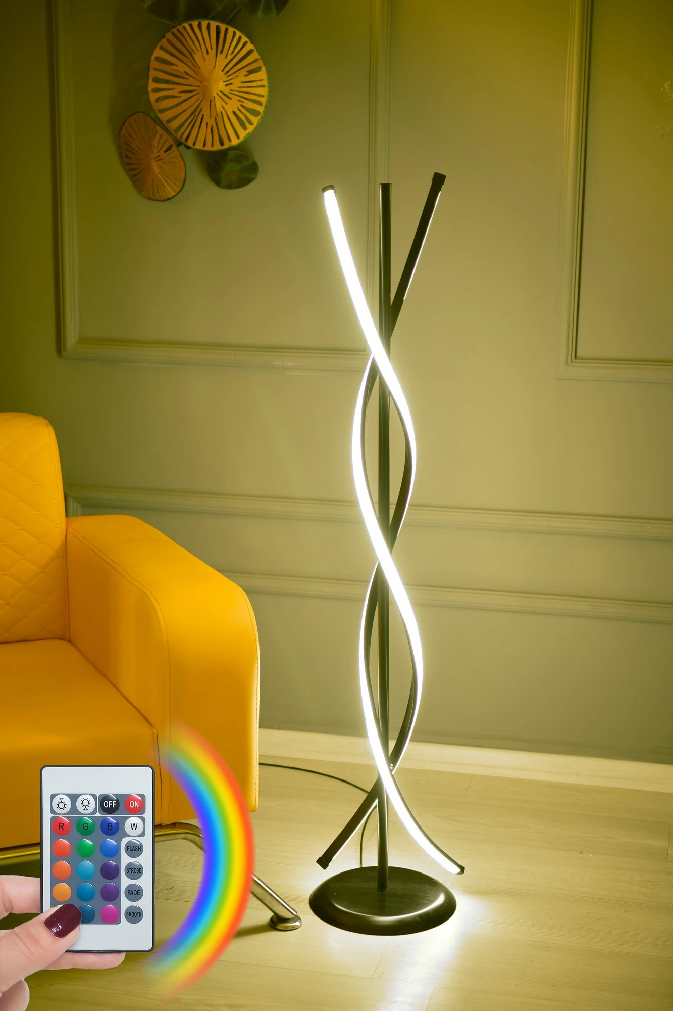 Llambë dyshemeje Opviq, Roller, e zezë-multingjyrëshe