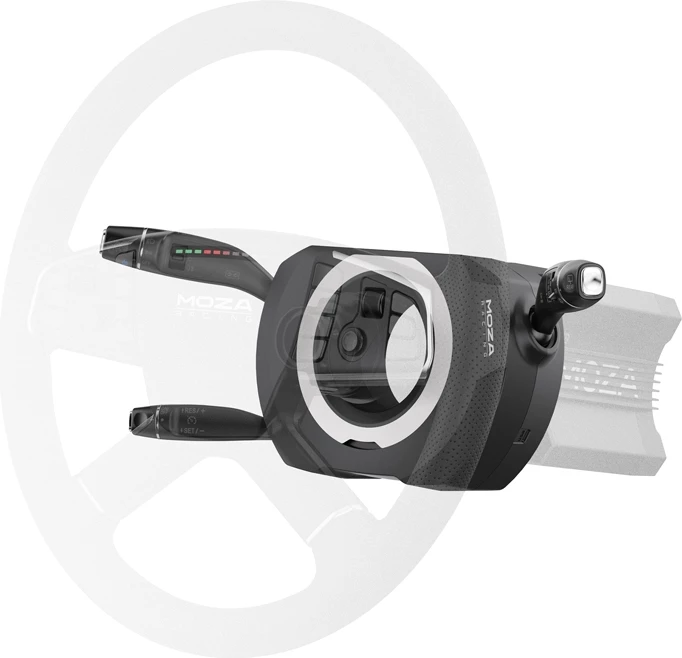 Manovra multifunksionale Moza Racing RS065 për PC, 28 butona të programueshëm, e zezë